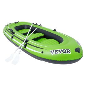 VEVOR Inflatable Boat, 5-Person Inflatable Fishing Boat, Strong PVC Portable Boat Raft Kayak, 45.6" Aluminum Oars, High-Output Pump