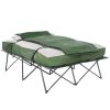 Outsunny 2-Person Folding Camping Cot Portable Outdoor Bed Set with Sleeping Bag, Inflatable Air Mattress, Comfort Pillows and Carry Bag