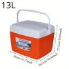 13L picnic insulated box, fresh-keeping box, outdoor picnic, barbecue, camping portable insulated box, orange fresh-keeping box