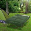 Outsunny 2-Person Folding Camping Cot Portable Outdoor Bed Set with Sleeping Bag, Inflatable Air Mattress, Comfort Pillows and Carry Bag