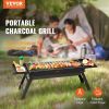 VEVOR 23 inch Portable Charcoal Grill, Flat Top Propane Gas Grills, Compact Foldable Grill, Heavy Duty Steel BBQ Grill, Mini Smoker for Travel