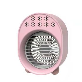 1pc Air Fan Air Cooler Water Cooled Fan, Mini Small Fan USB Fan Spray Humidifier Portable Desktop Fan (Color: Pink)