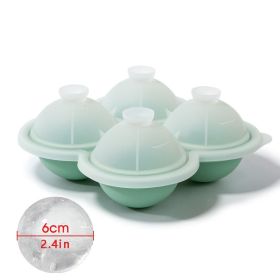 Create Perfectly Round Ice Cubes for Your Cocktails and Whiskey with this Large Silicone Ice Cube Tray! (Color: 4 ice hockey with funnel - green)