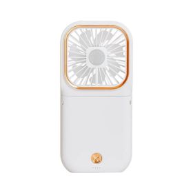 Newly Portable Hands Free Neck Multi-purpose 3 in1 Rechargeable Foldable Mini Cooler Folding Usb Electric Power Fans (Color: White)