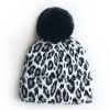 Leopard Print Baby Infant Beanie Knit Warm Winter POM Skull Cap Hat