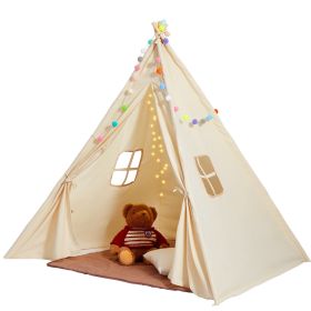 VEVOR Kids Play Tent, Teepee Tent for Kids 1-5 Years Old, Tent for Kids with Windows for Indoor and Outdoor (default: default)