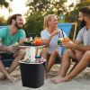 3-in-1 Portable Cooler Bar Table with Bottle Opener and Lift Top Lid for Camping Poolside