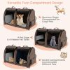 Double Compartment Pet Carrier with 2 Removable Hammocks