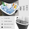 3-in-1 Portable Cooler Bar Table with Bottle Opener and Lift Top Lid for Camping Poolside