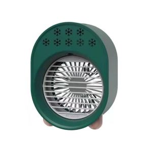 1pc Air Fan Air Cooler Water Cooled Fan, Mini Small Fan USB Fan Spray Humidifier Portable Desktop Fan (Color: Green)