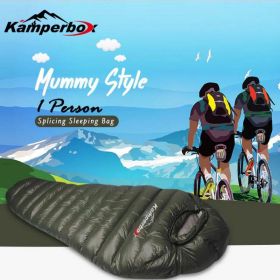 Kamperbox Cold Temperature Winter Sleeping Bag Down Sleeping Bag Winter Camping Sleeping Bag (Model: AM1000Right)