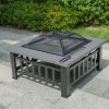 Durable Outdoor Fire Pit Table for Wood Burning with Accessories